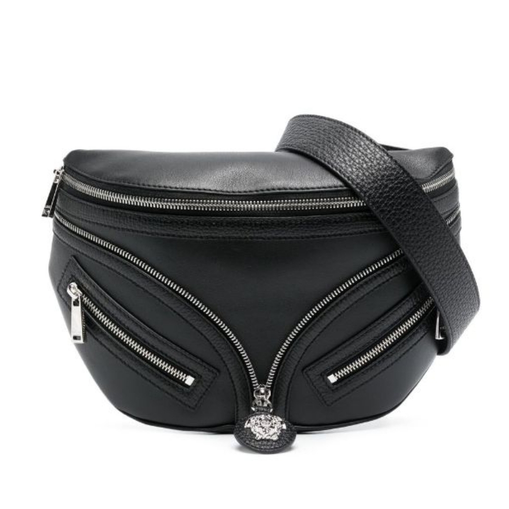New 💯  Authentic Versace Moto Leather Belt Bag - Picture 3 of 17